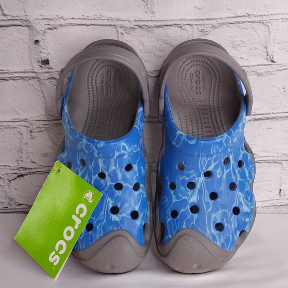 'CROCS' SWIFTWATER GRAPHIC RUGGED CLOG SLIDES - Picture 9 of 16